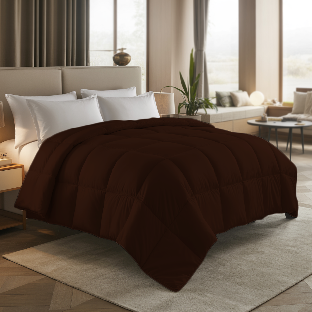 Cloudlite | 100 GSM Comforter – Ultra-Light, Travel, AC-Friendly | Chocolate Brown