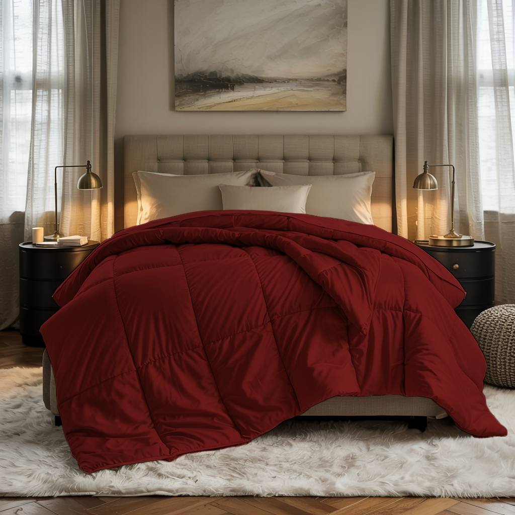 Cloudlite | 100 GSM Comforter – Ultra-Light, Travel, AC-Friendly | Burgundy
