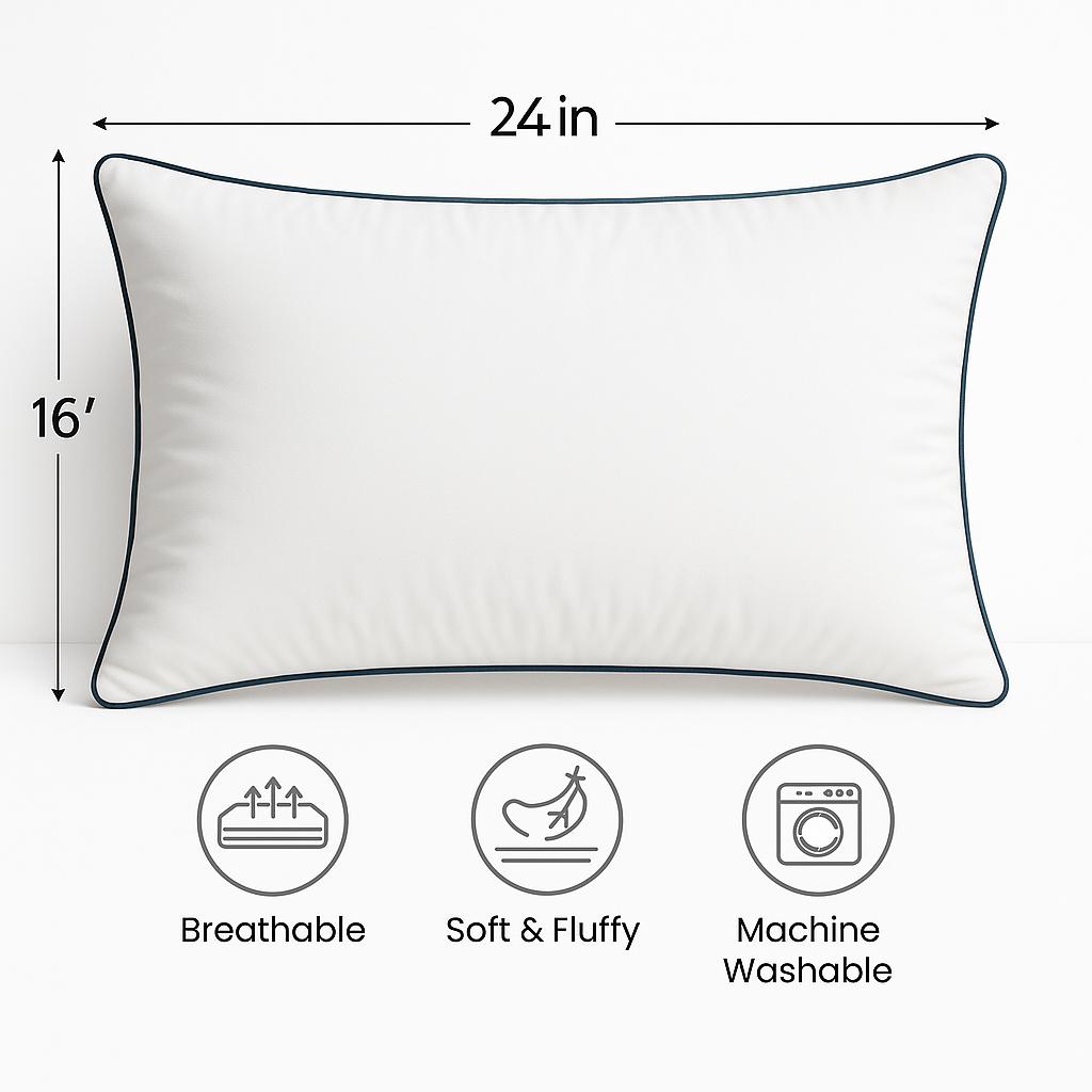 Arctic Blue Edge Pillow