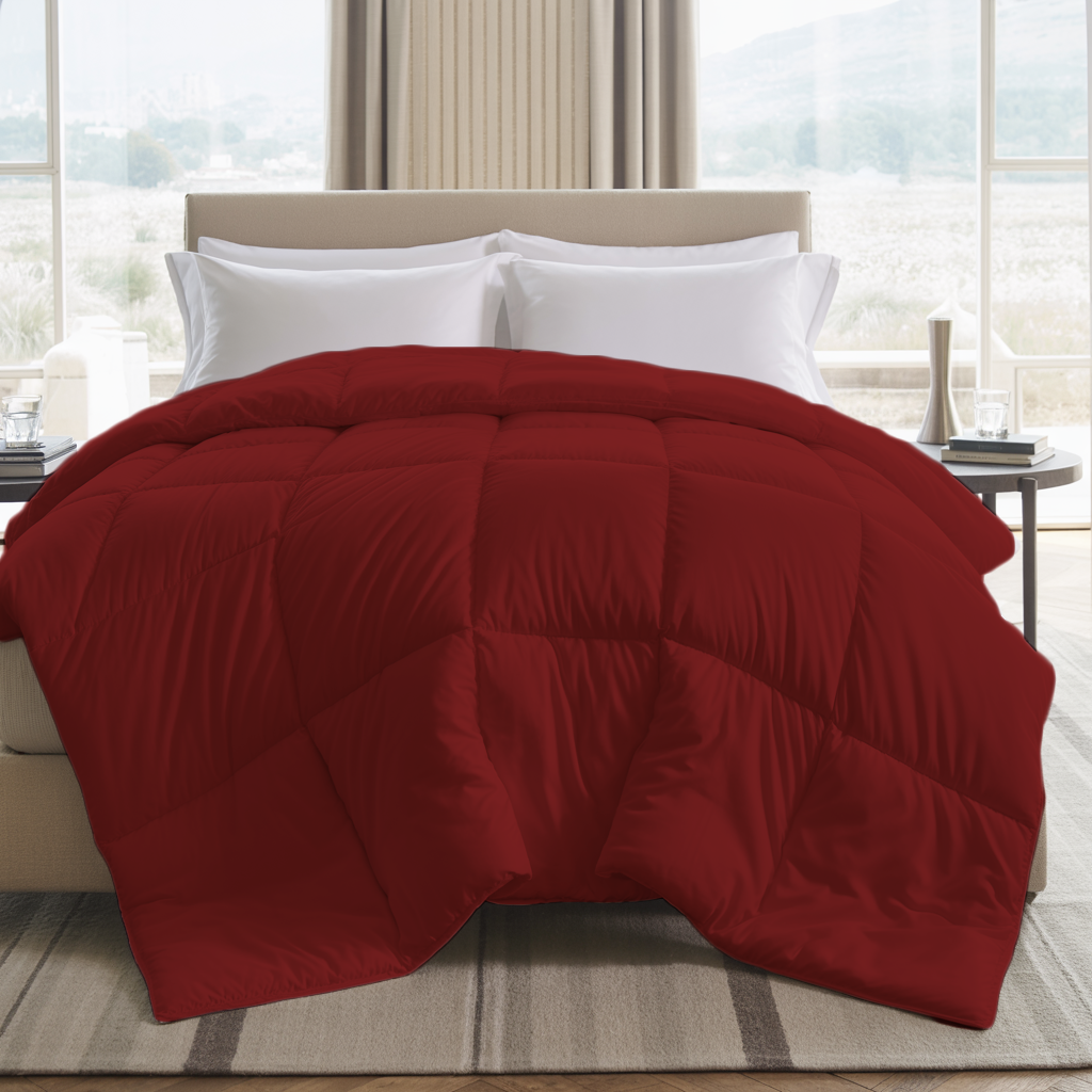 Cloudlite | 100 GSM Comforter – Ultra-Light, Travel, AC-Friendly | Burgundy
