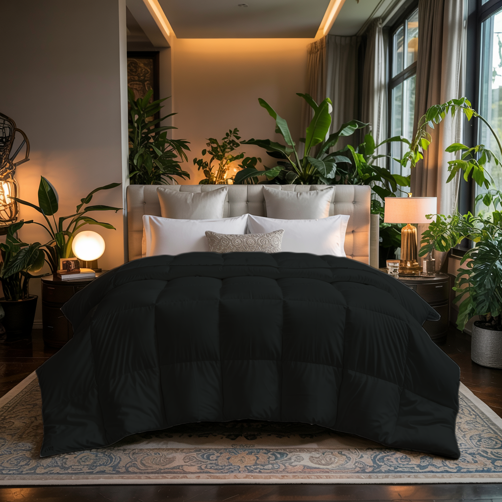 Snuglayer | 300 GSM Comforter – Light Warmth, Summer Nights | Black
