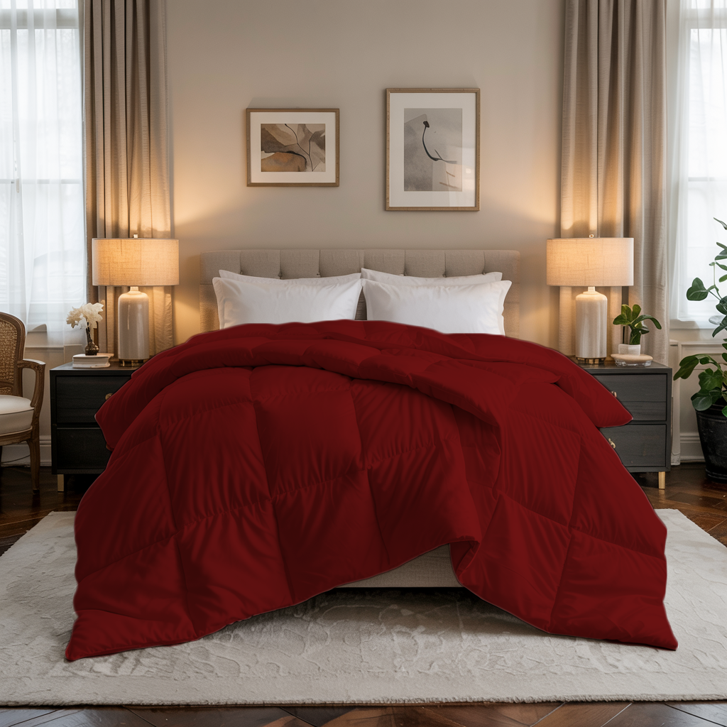 Snuglayer | 300 GSM Comforter – Light Warmth, Summer Nights | Burgundy