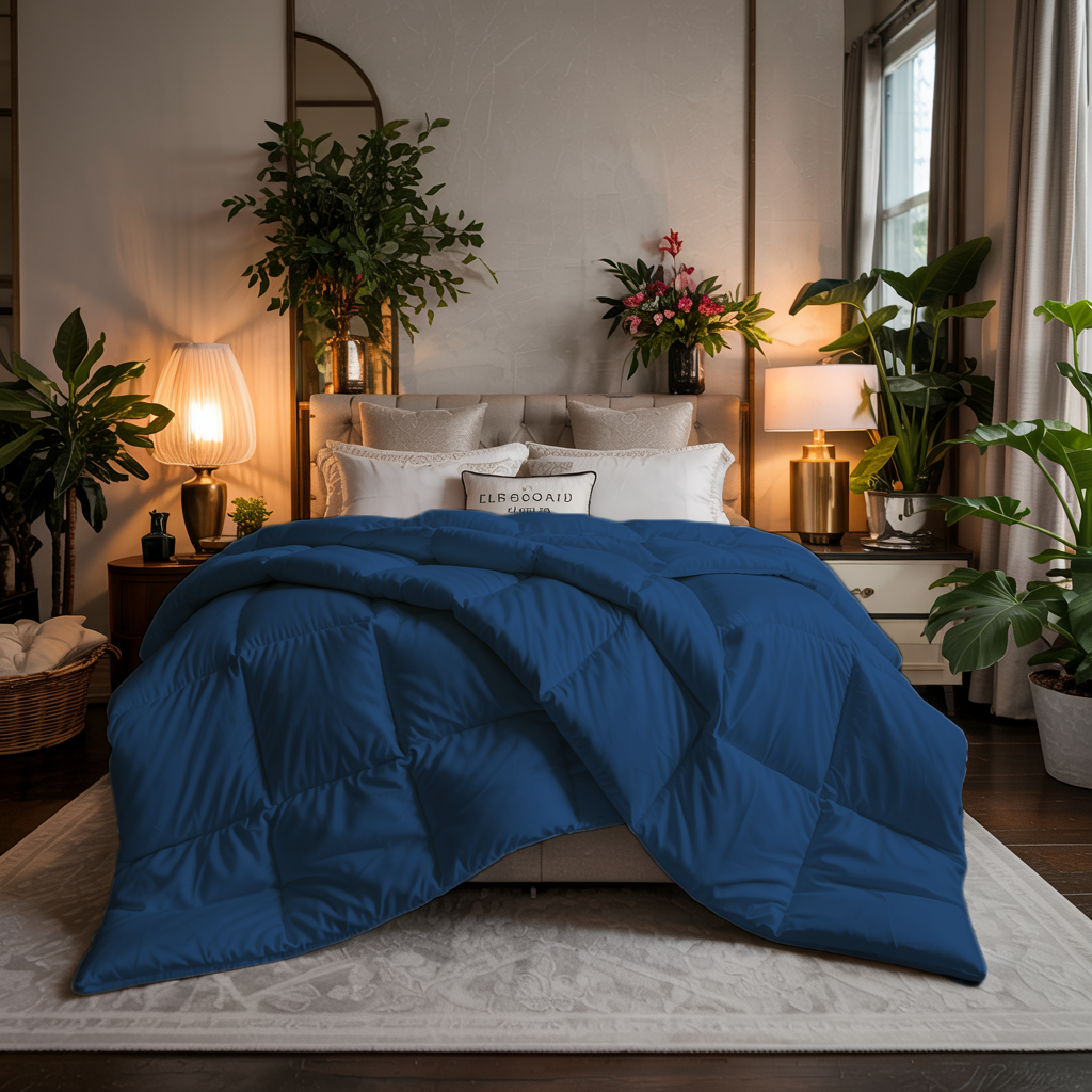 Winterloom | 500 GSM Comforter | Ultra Warm, Plush, Winter-Ready | Blue