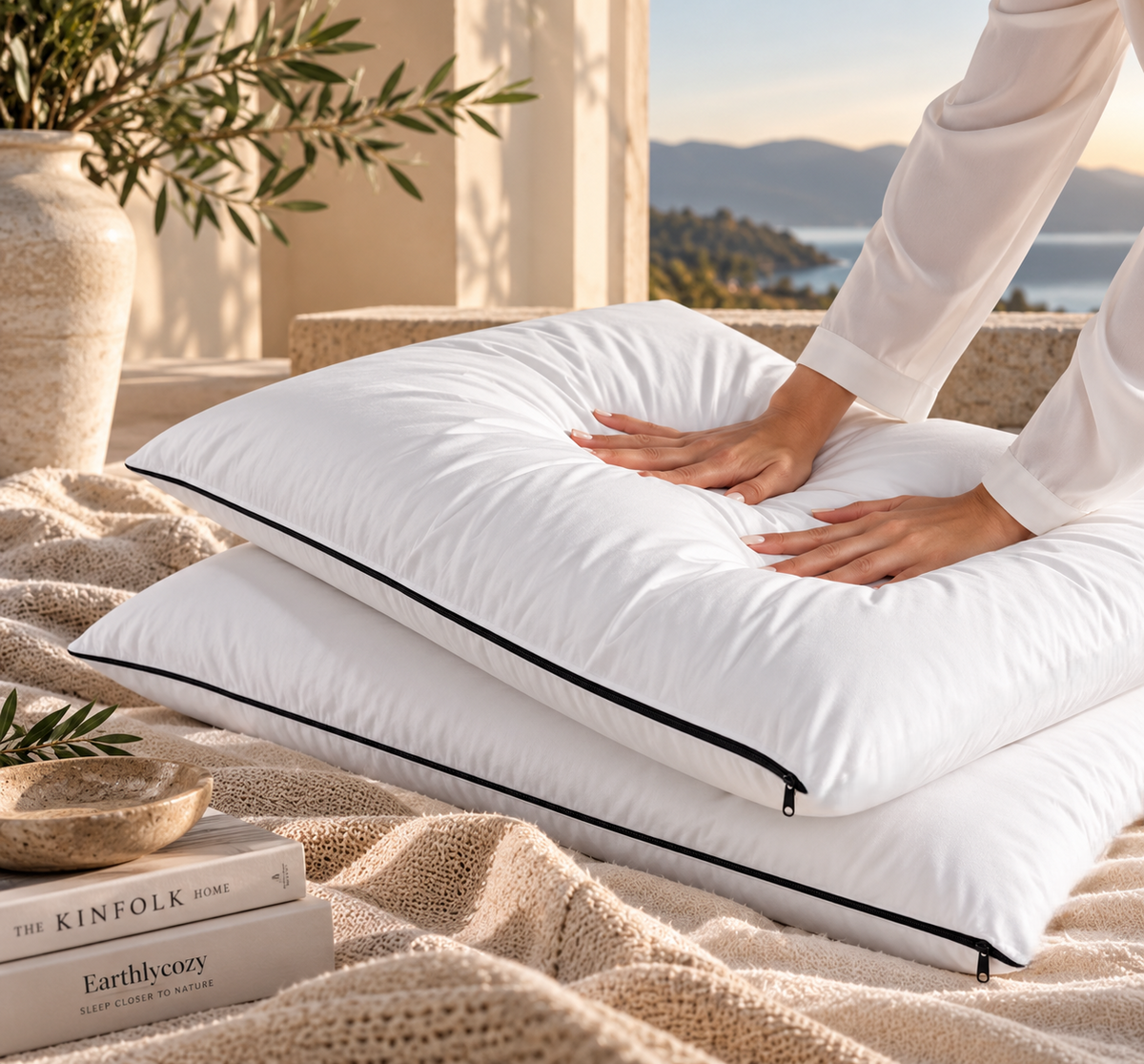 Earthlycozy Zipper Pillow (Set of 2)