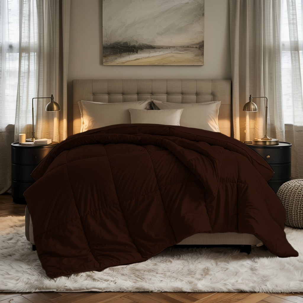 Cloudlite | 100 GSM Comforter – Ultra-Light, Travel, AC-Friendly | Chocolate Brown