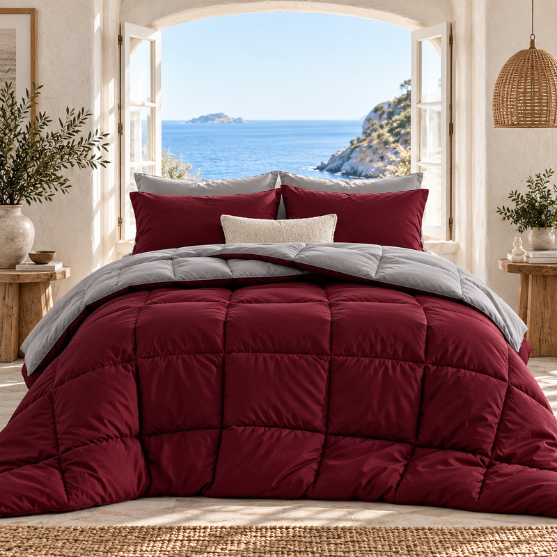 300 GSM All Season Reversible Comforter | Burgundy