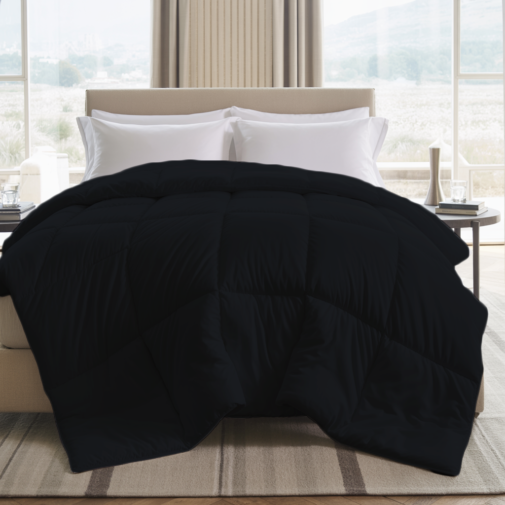 Cloudlite | 100 GSM Comforter – Ultra-Light, Travel, AC-Friendly | Black