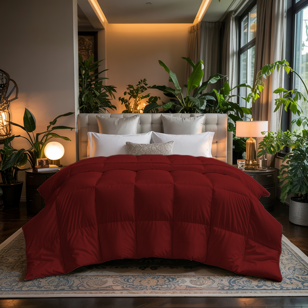 Snuglayer | 300 GSM Comforter – Light Warmth, Summer Nights | Burgundy