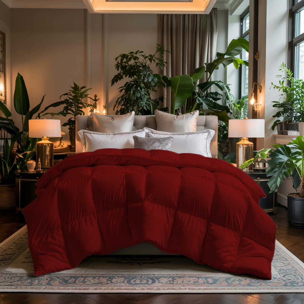 Winterloom | 500 GSM Comforter | Ultra Warm, Plush, Winter-Ready | Burgundy