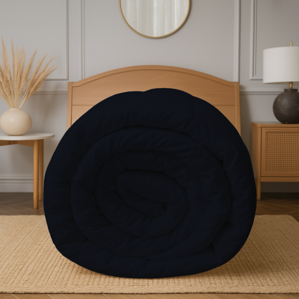 Winterloom | 500 GSM Comforter | Ultra Warm, Plush, Winter-Ready | Black