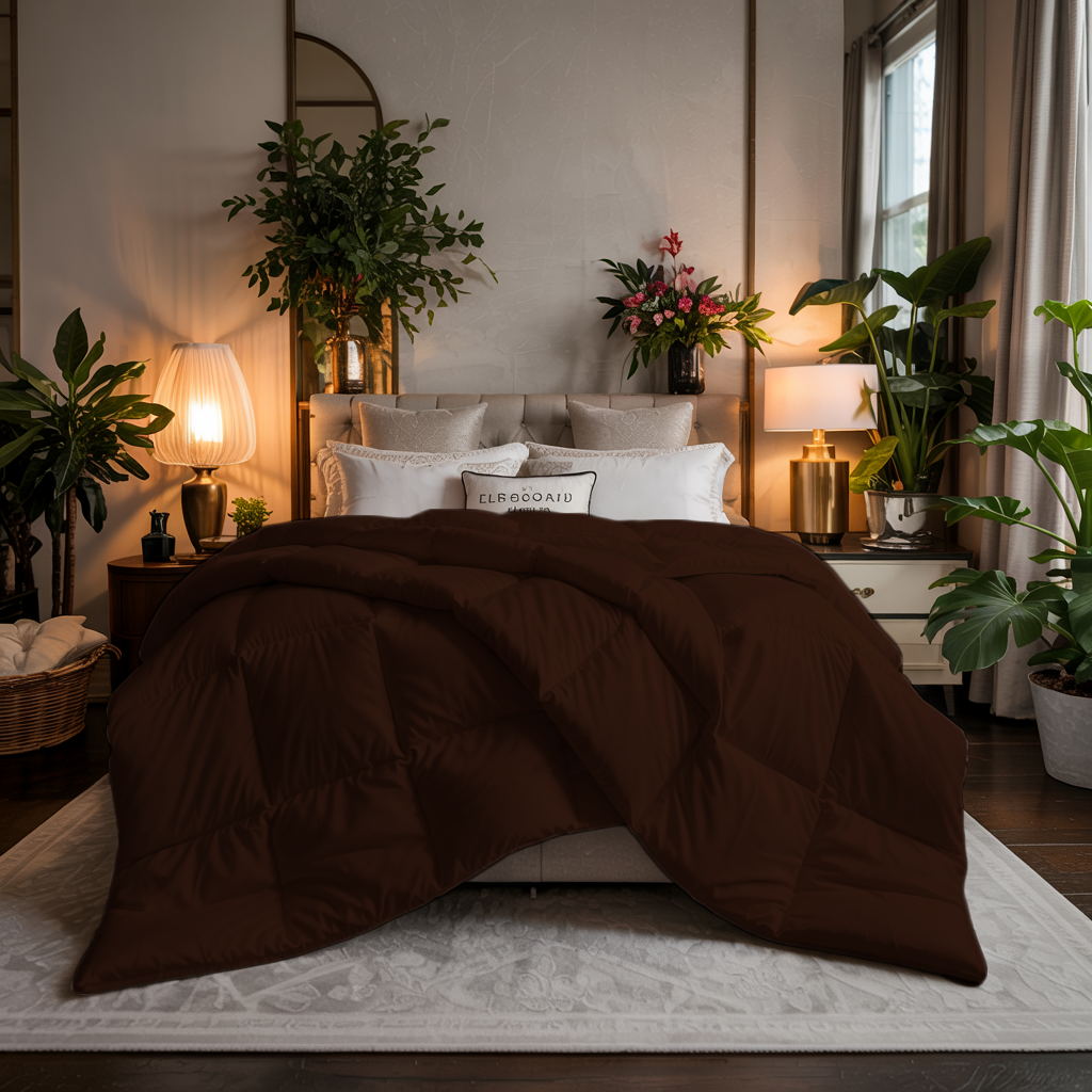 Winterloom | 500 GSM Comforter | Ultra Warm, Plush, Winter-Ready | Chocolate Brown