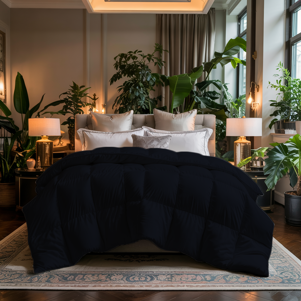 Winterloom | 500 GSM Comforter | Ultra Warm, Plush, Winter-Ready | Black