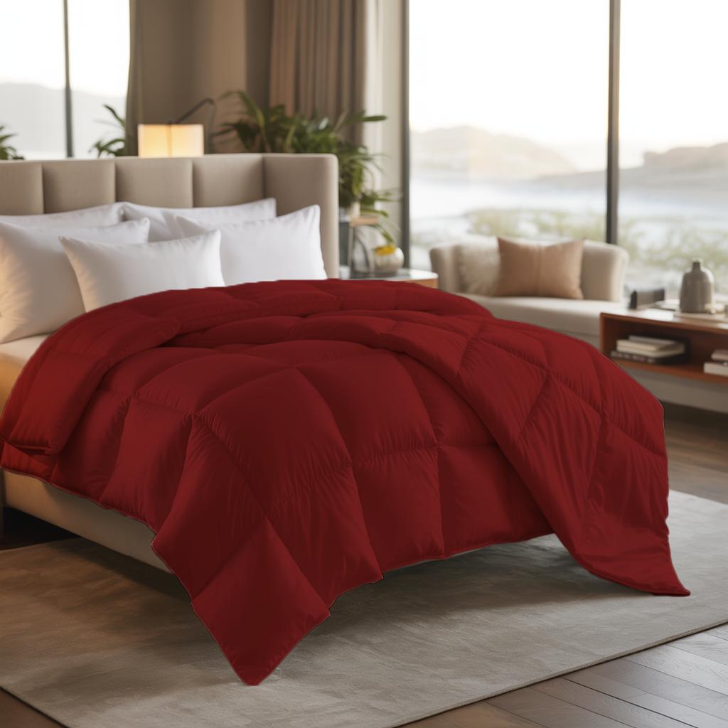 Wrapure | 300 GSM Comforter – All-Season Warmth, Balanced Comfort | Burgundy