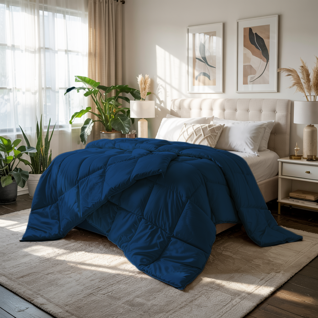 Wrapure | 300 GSM Comforter – All-Season Warmth, Balanced Comfort | Blue